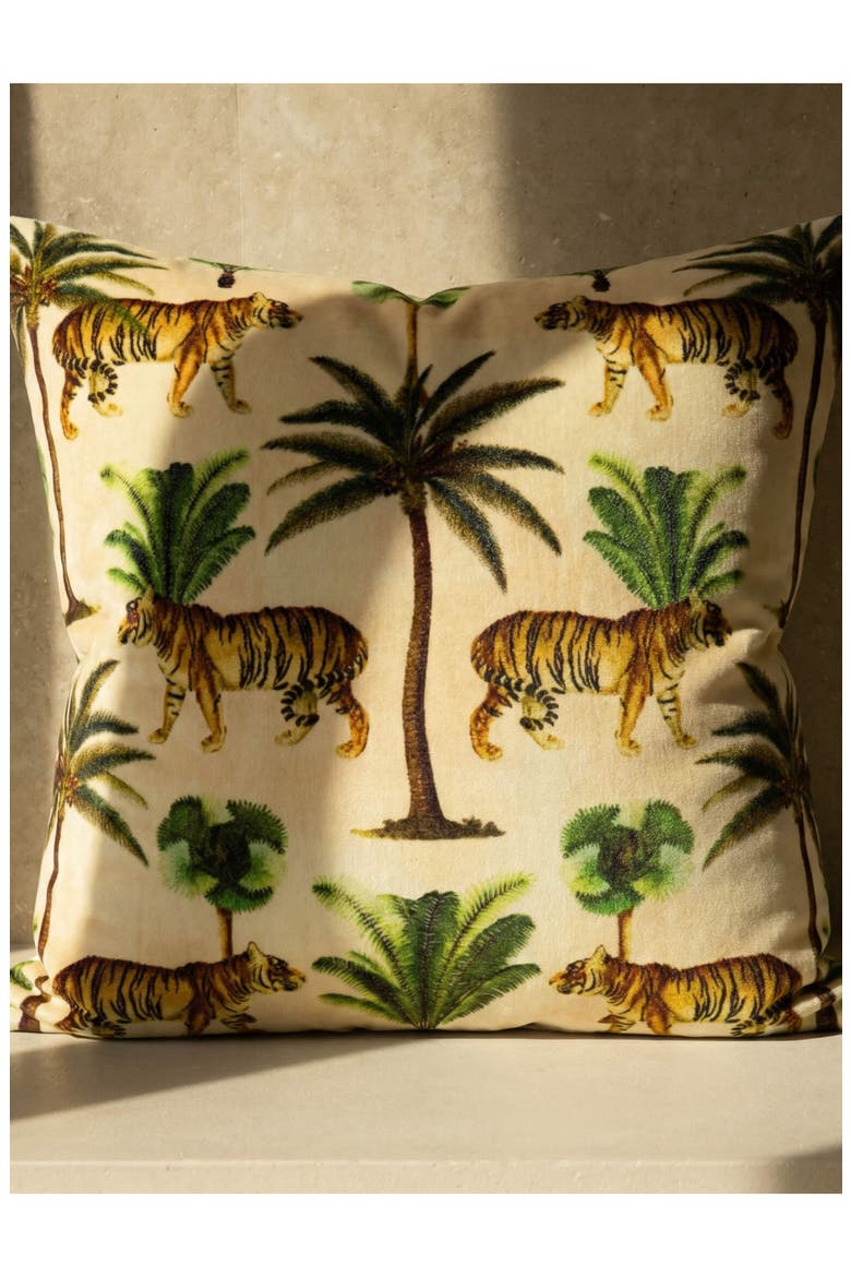 Tiger Throw Pillow, Alternate, color, OFF WHITE