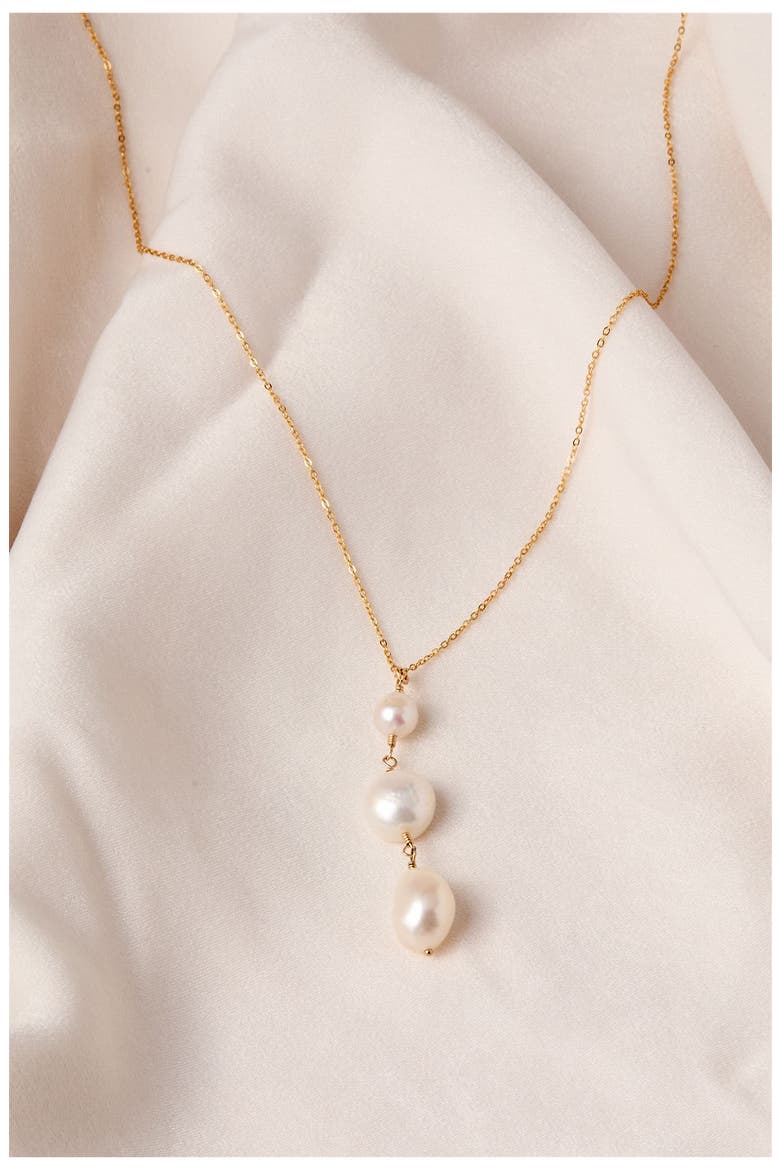 Clove Freshwater Pearl Necklace, Alternate, color, GOLD
