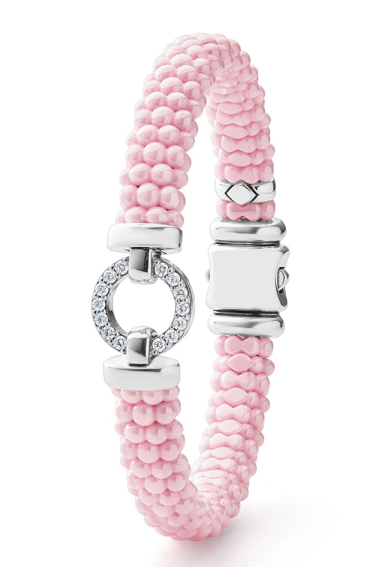 Pink Caviar Ceramic Diamond Circle Bracelet (Nordstrom Exclusive), Alternate, color, PINK