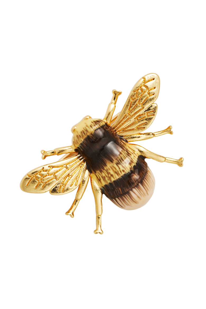 Honey Bee Brooch, Alternate, color, Gold
