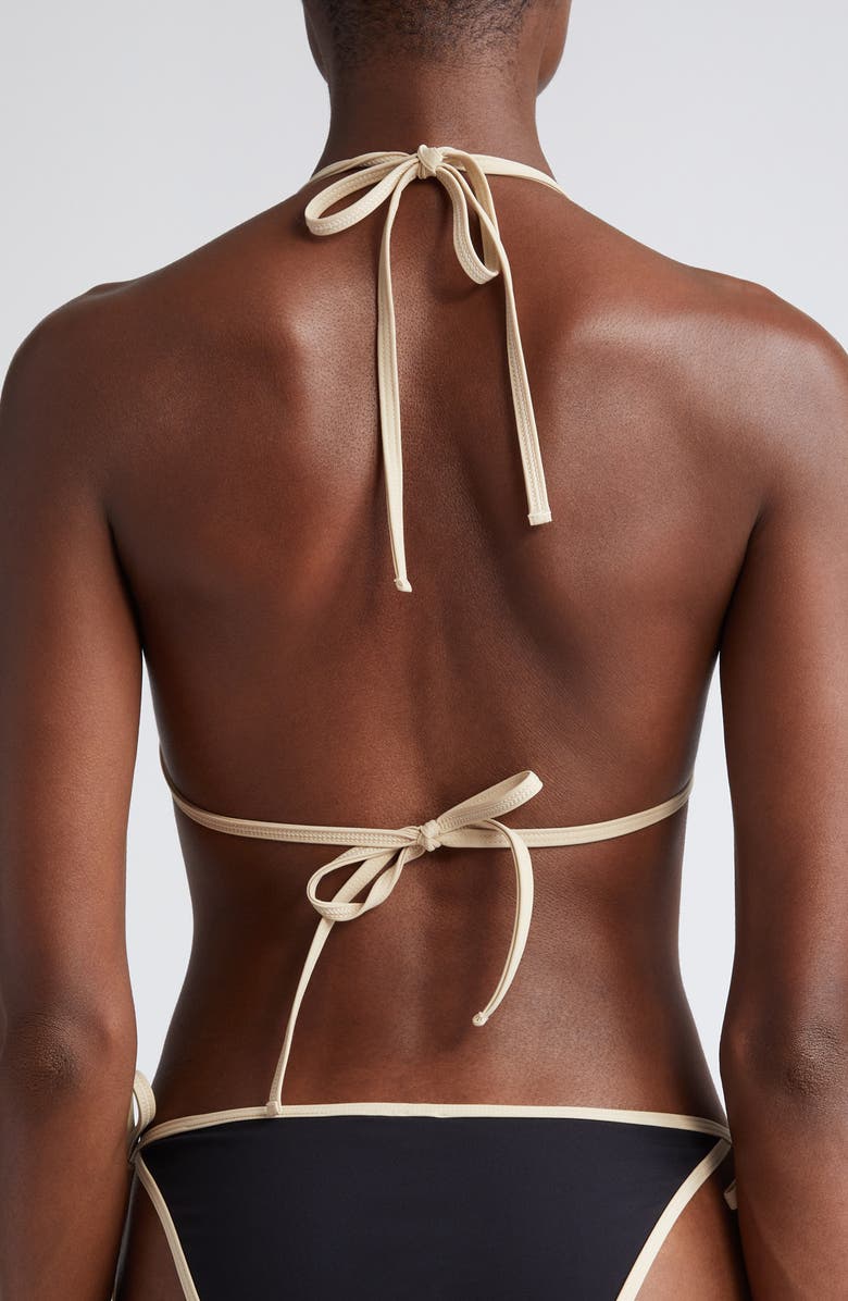 TOTEME Stripe Edge Triangle Bikini Top, Alternate, color, 