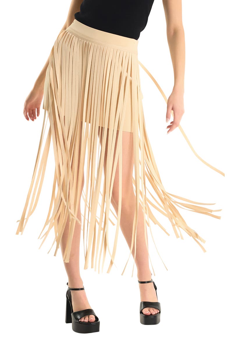 Knit Fringe Maxi Skirt, Alternate, color, LIGHT BEIGE