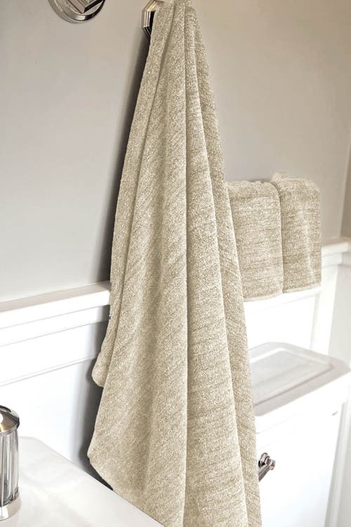Bedvoyage Melange Viscose Cotton Blend Odor & Mildew Resistant Bath Sheet & Hand Towel Set In Sand
