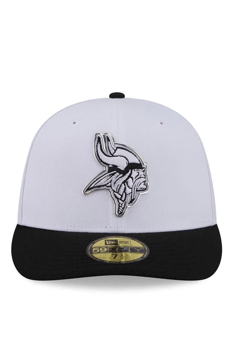 New Era Men's New Era White/Black Minnesota Vikings 2026 NFL Draft Pre-Curved 59FIFTY Fitted Hat, Alternate, color, White