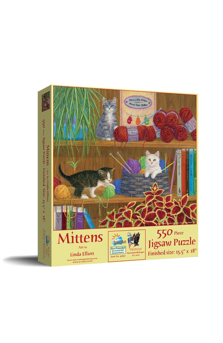 Sunsout Mittens 550 piece Jigsaw Puzzle for Adults, Main, color, Multicolor