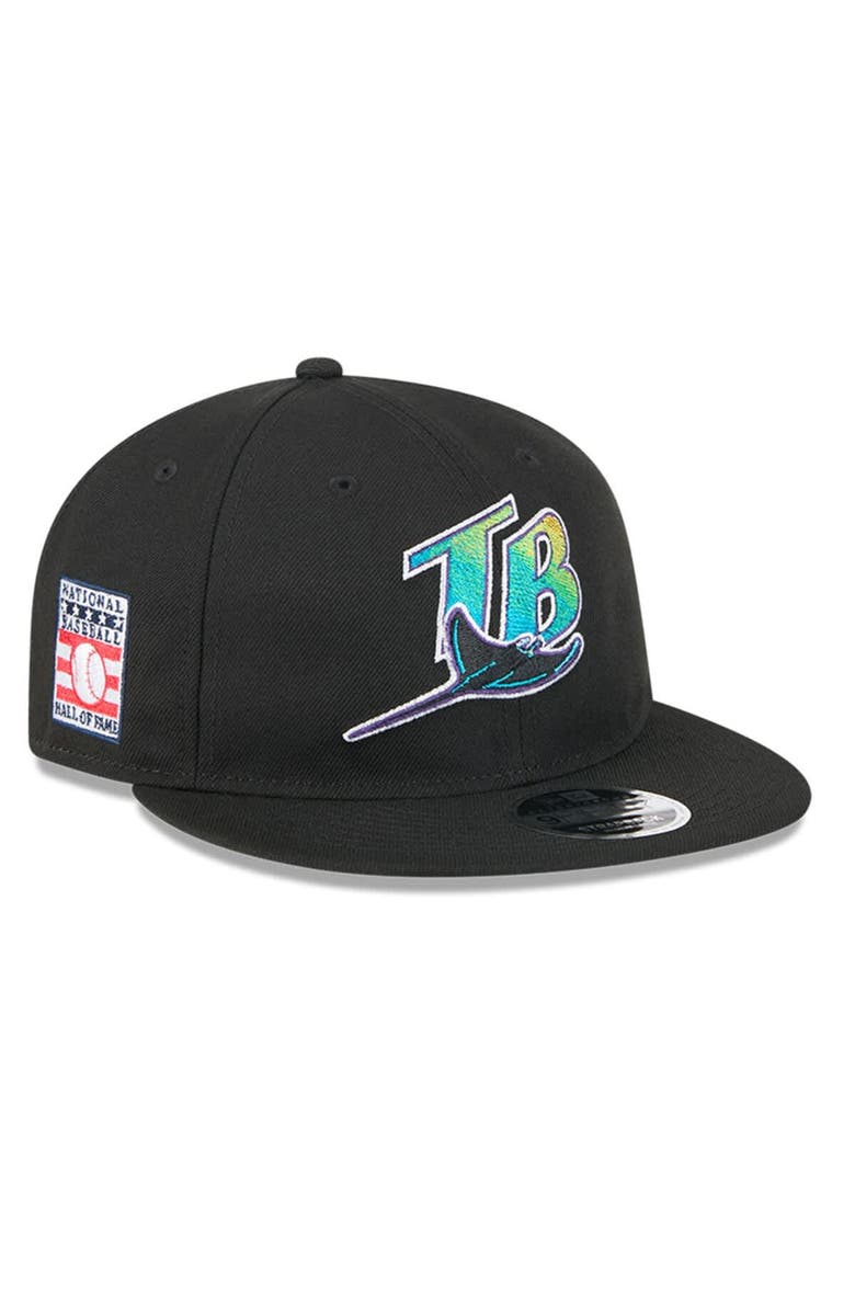 New Era Men's New Era Black Tampa Bay Rays Baseball Hall of Fame Retro Crown 9FIFTY Adjustable Hat, Main, color, Black