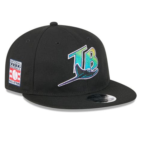 Men's New Era Black Tampa Bay Rays Baseball Hall of Fame Retro Crown 9FIFTY Adjustable Hat