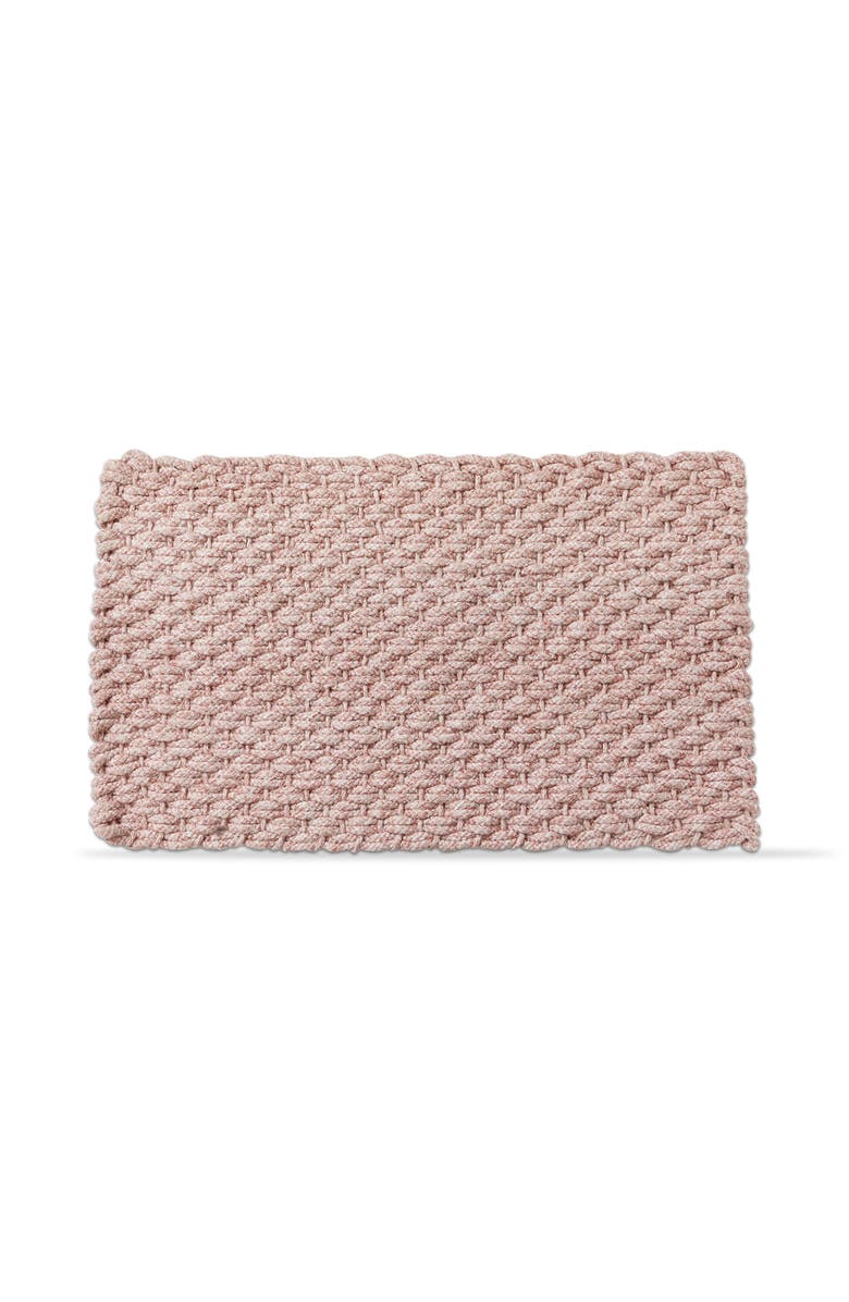 tag Handwoven Blush Solid Rectangle Doormat for Indoor Outdoor, Main, color, Pink