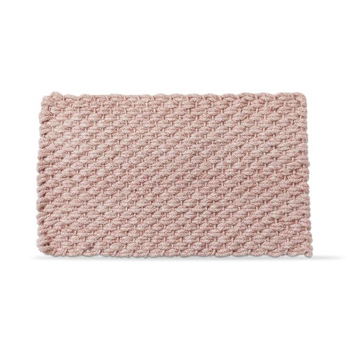Tag Handwoven Blush Solid Rectangle Doormat For Indoor Outdoor In Pink