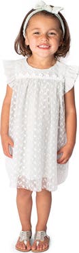 Popatu Floral Embroidered Mesh Overlay Dress