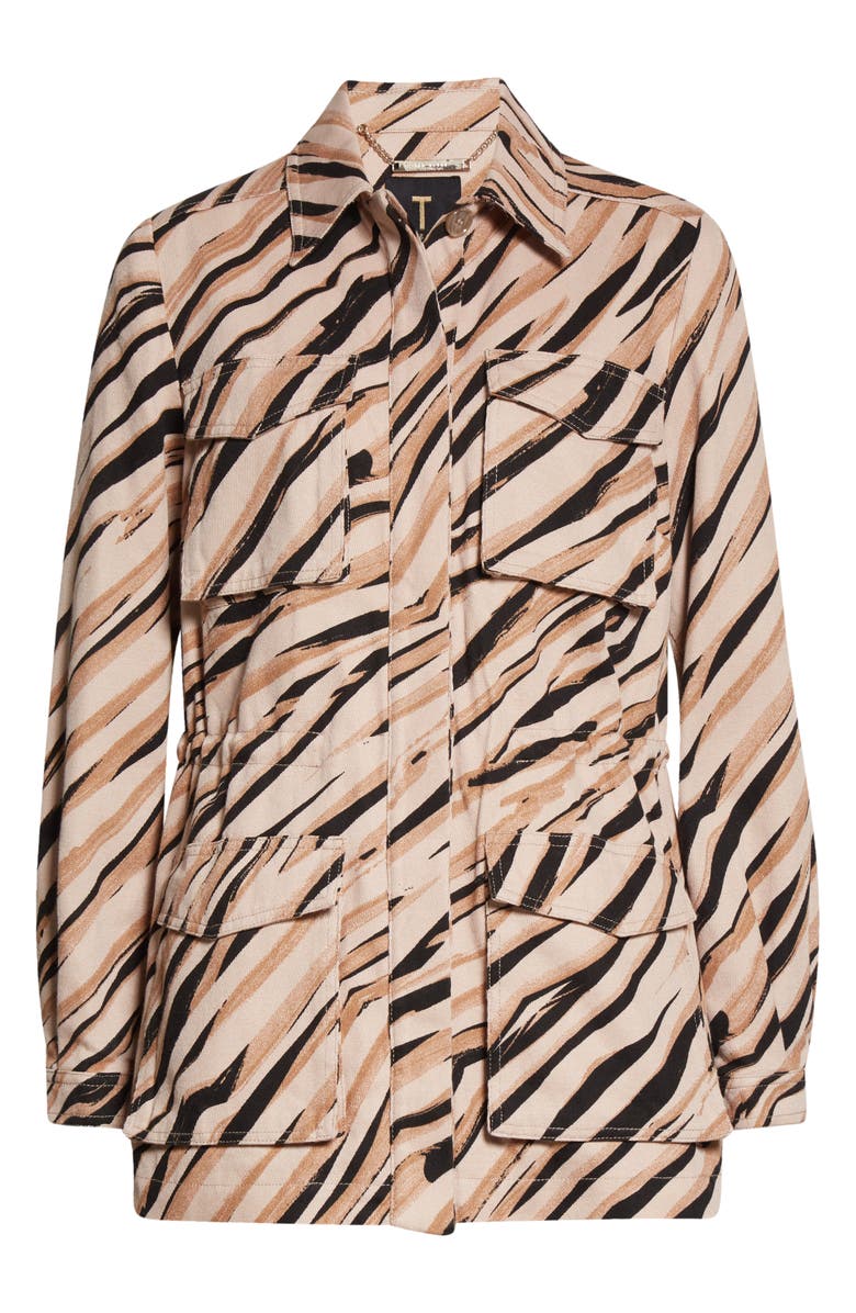 Ted Baker London Hamiel Animal Print Cotton Cargo Jacket, Alternate, color, 