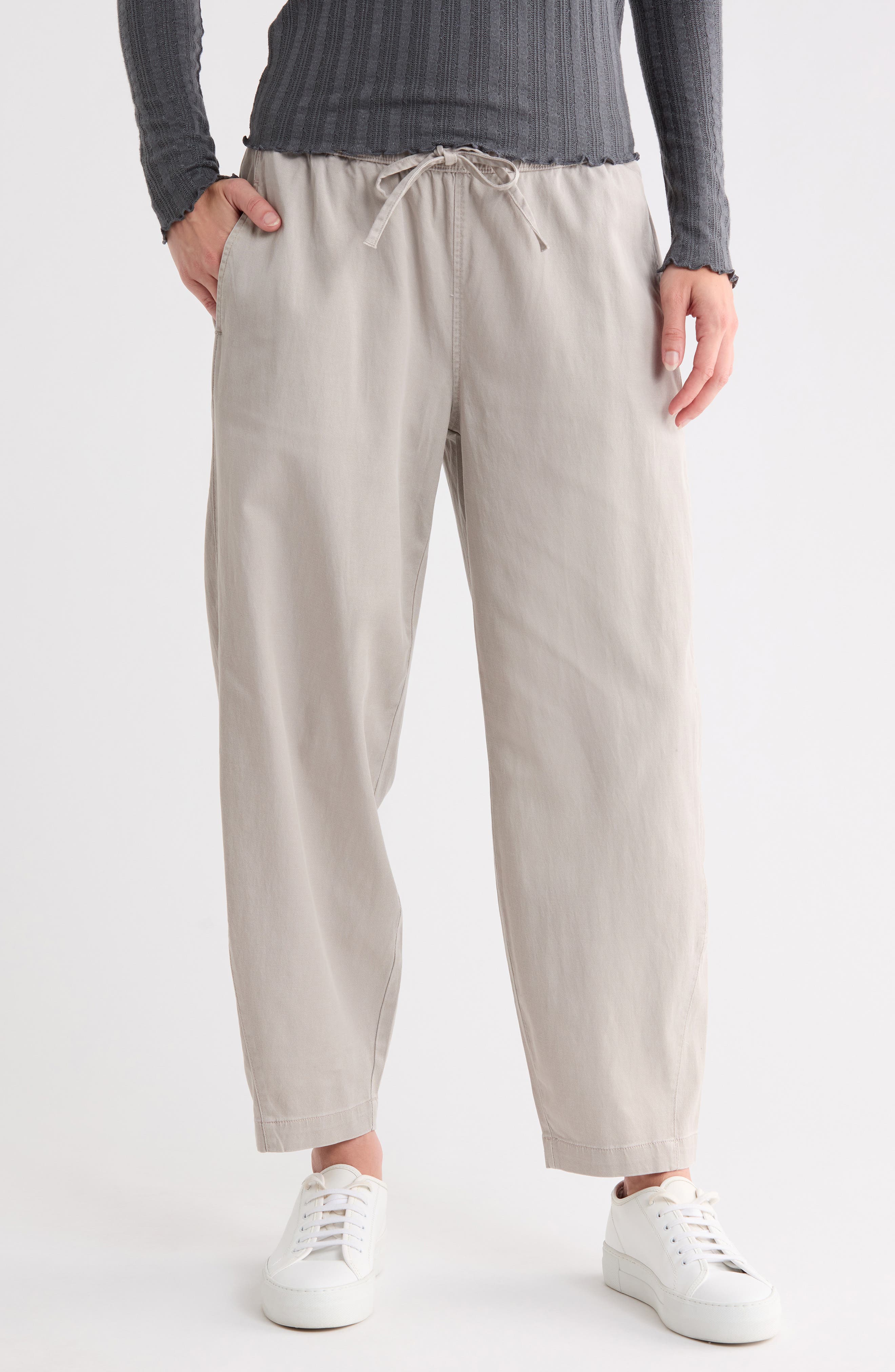 Pull-On Barrel Leg Woven Pants