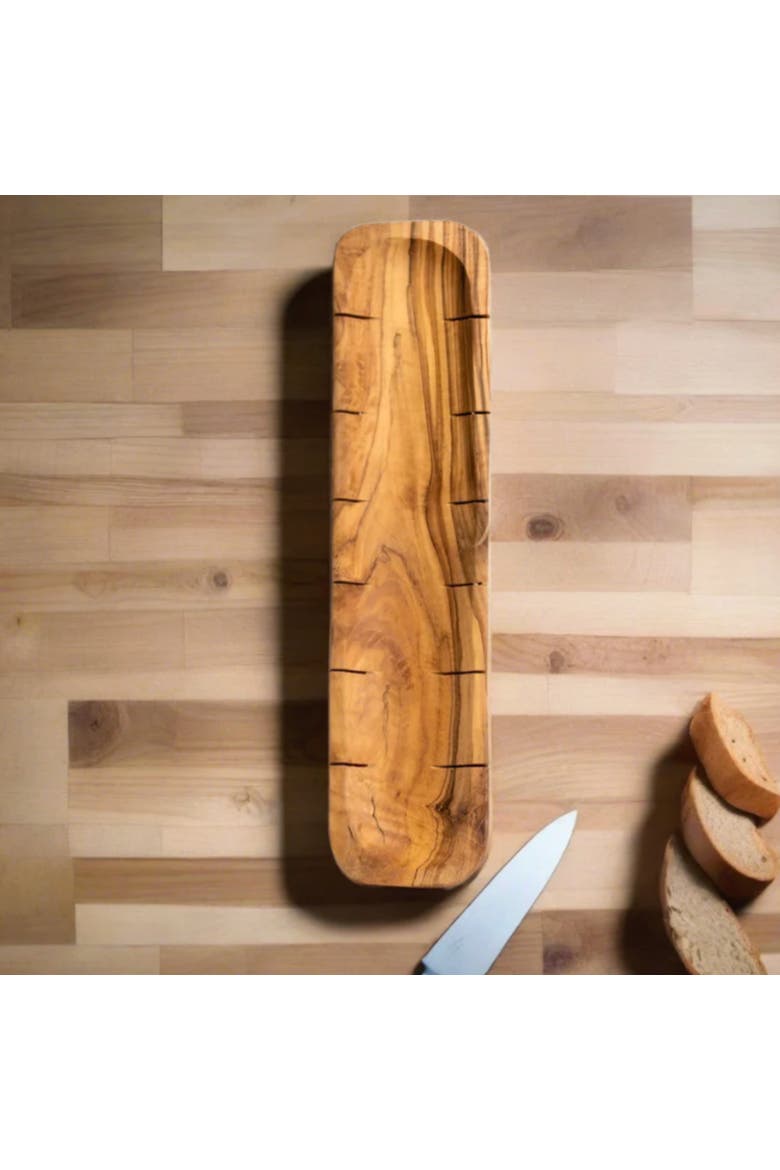 Olive Wood Bread Slicing Board, Alternate, color, Natural