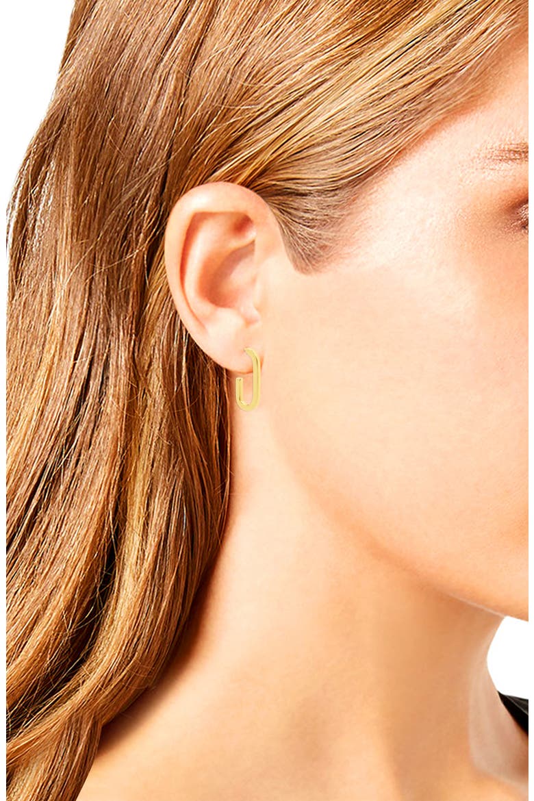 Small Oval Hoop Earrings, Alternate, color, SHINY GOLD
