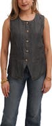 CYRUS Denim Lyocell Button Front Vest