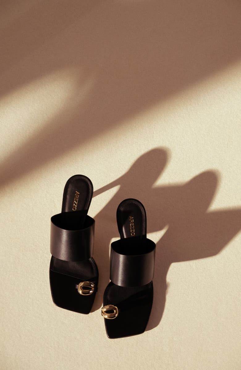 Arezzo Kendall Mid Slide Sandal, Alternate, color, Black