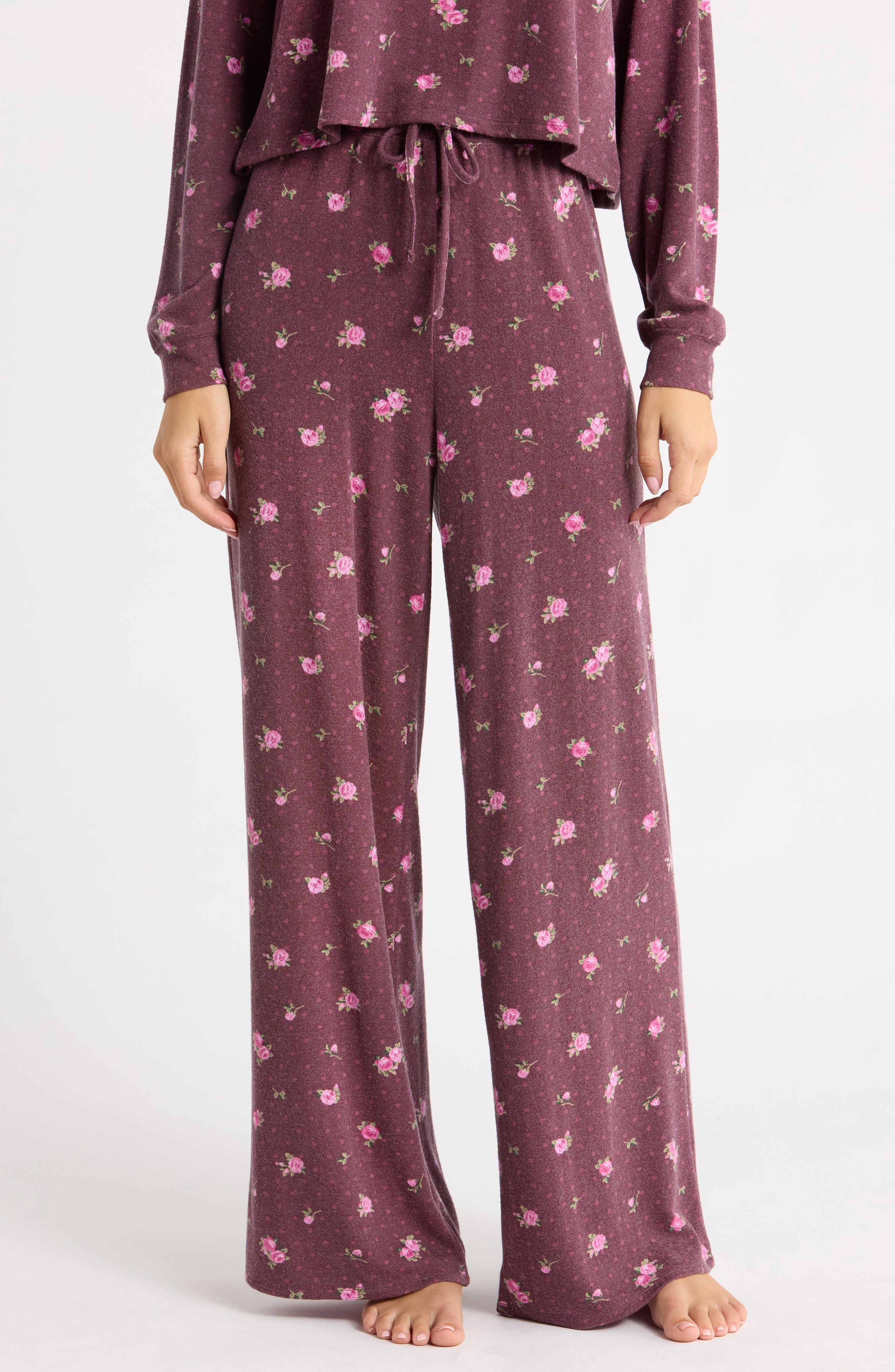 BURGUNDY- PINK POLKA DOT ROSE