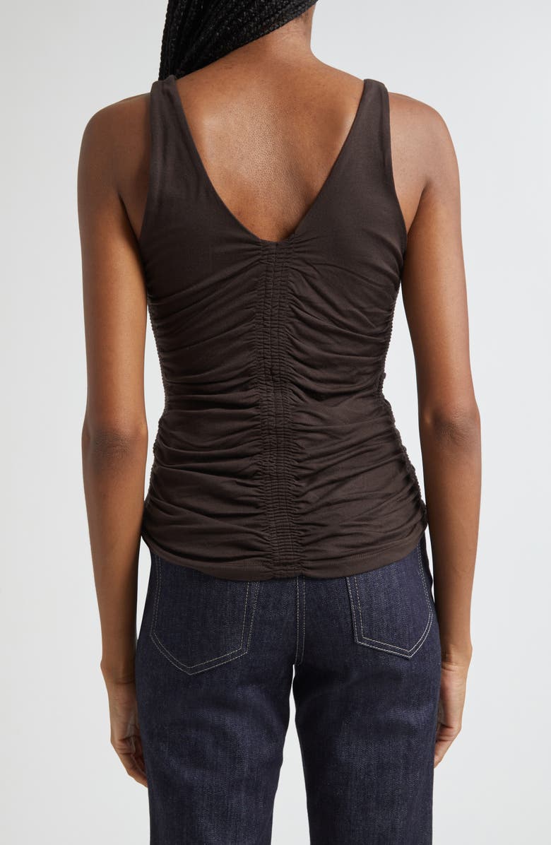 Reiss Vinny Ruched Tank, Alternate, color, Chocolate Brown