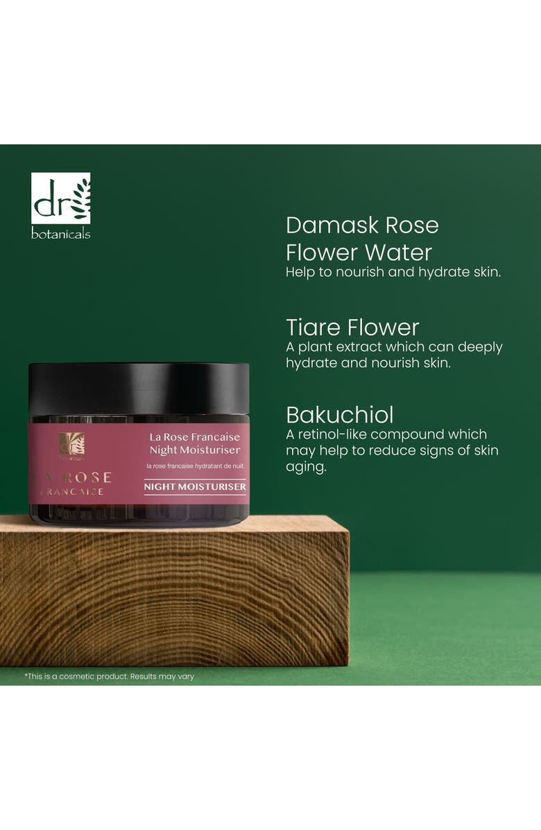 DR BOTANICALS La Rose Française Night Moisturiser 50ml, Alternate, color, White
