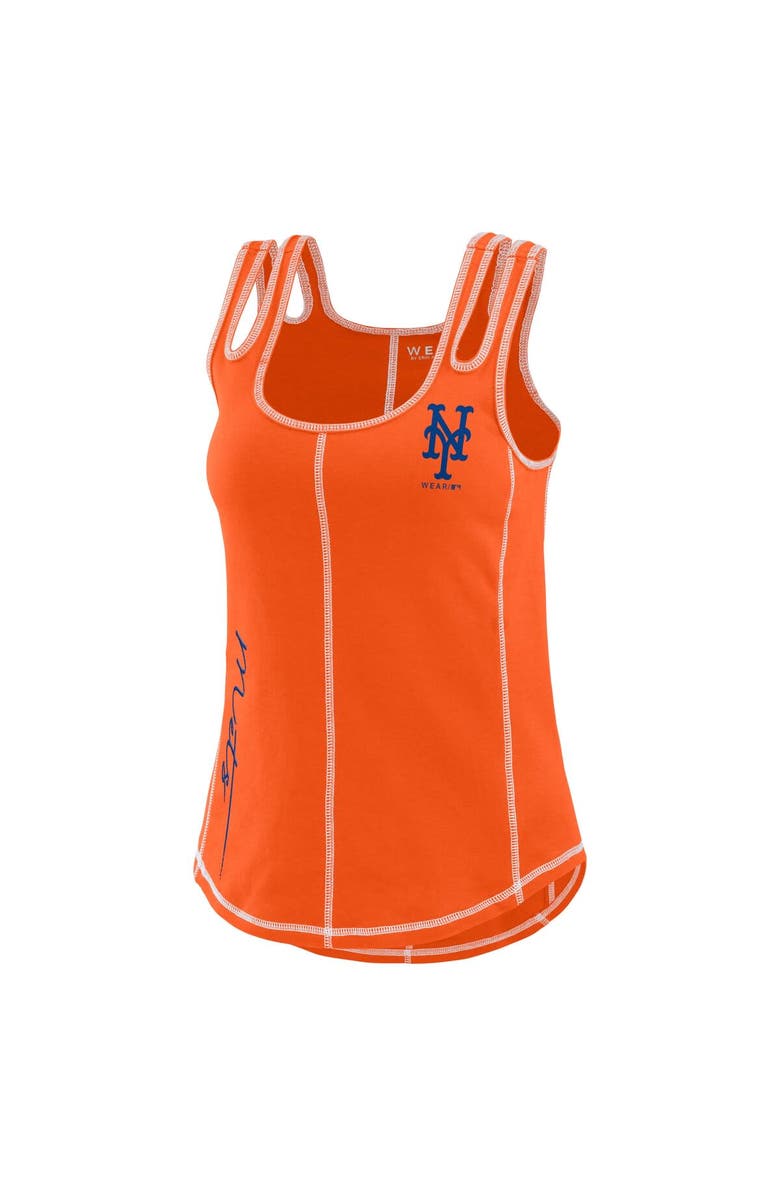 WEAR by Erin Andrews Women's WEAR by Erin Andrews Orange New York Mets Contrast Stitch Tank Top, Alternate, color, 