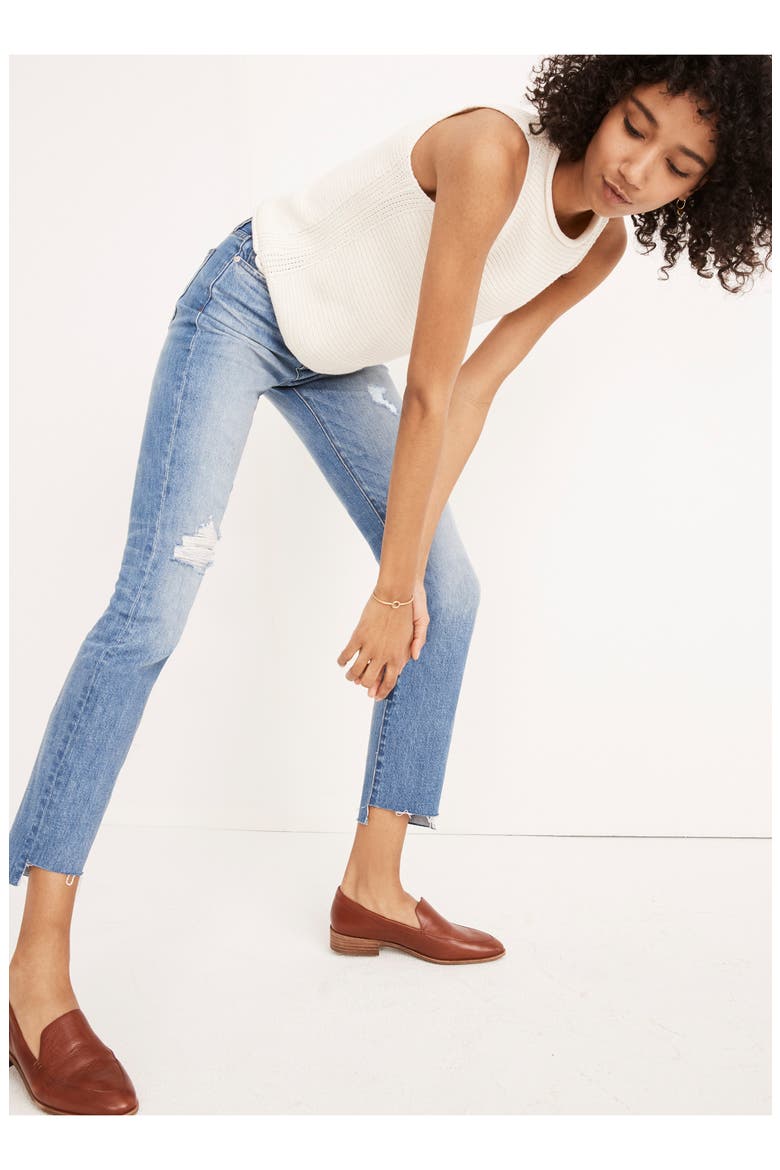 The High Waist Step Hem Slim Boy Jeans, Alternate, color, LITA