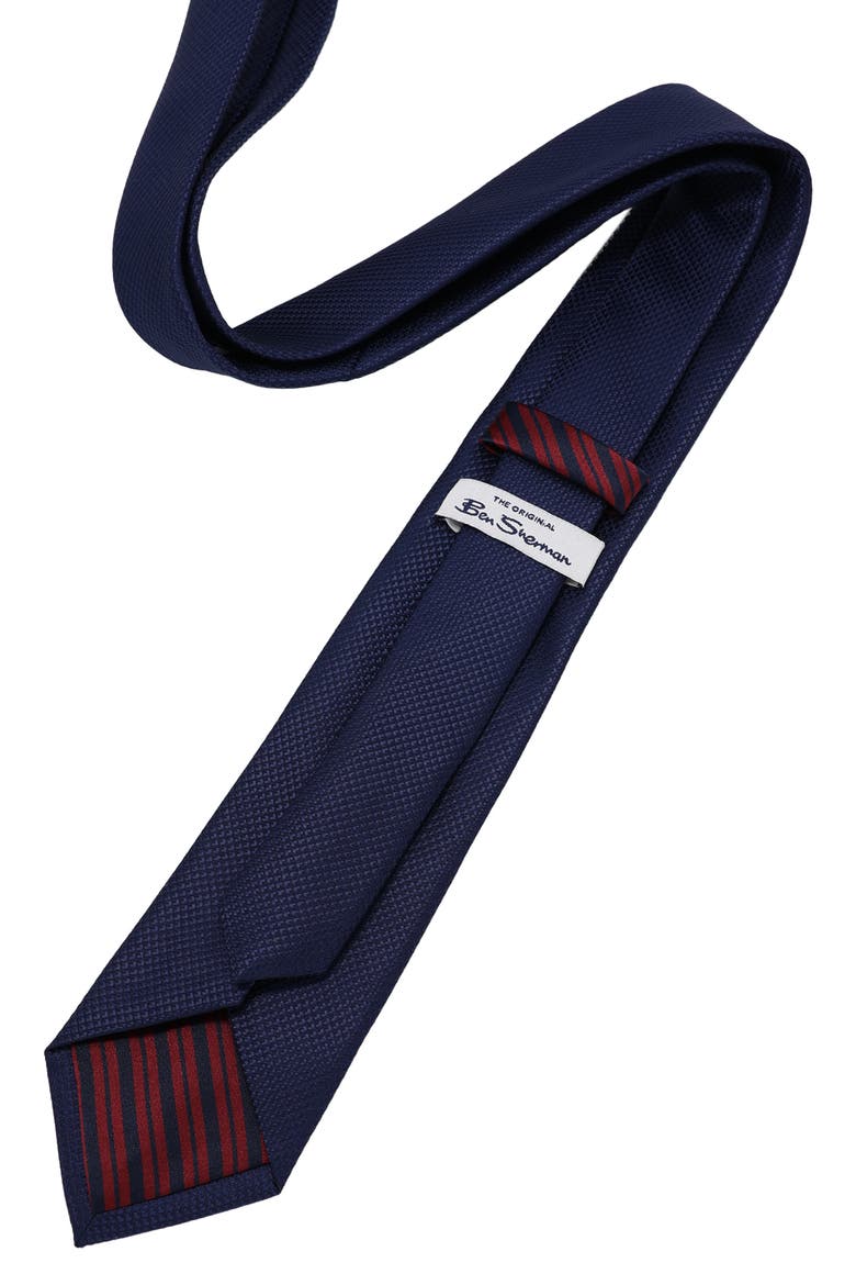 Solid Textured Tie, Alternate, color, NAVY
