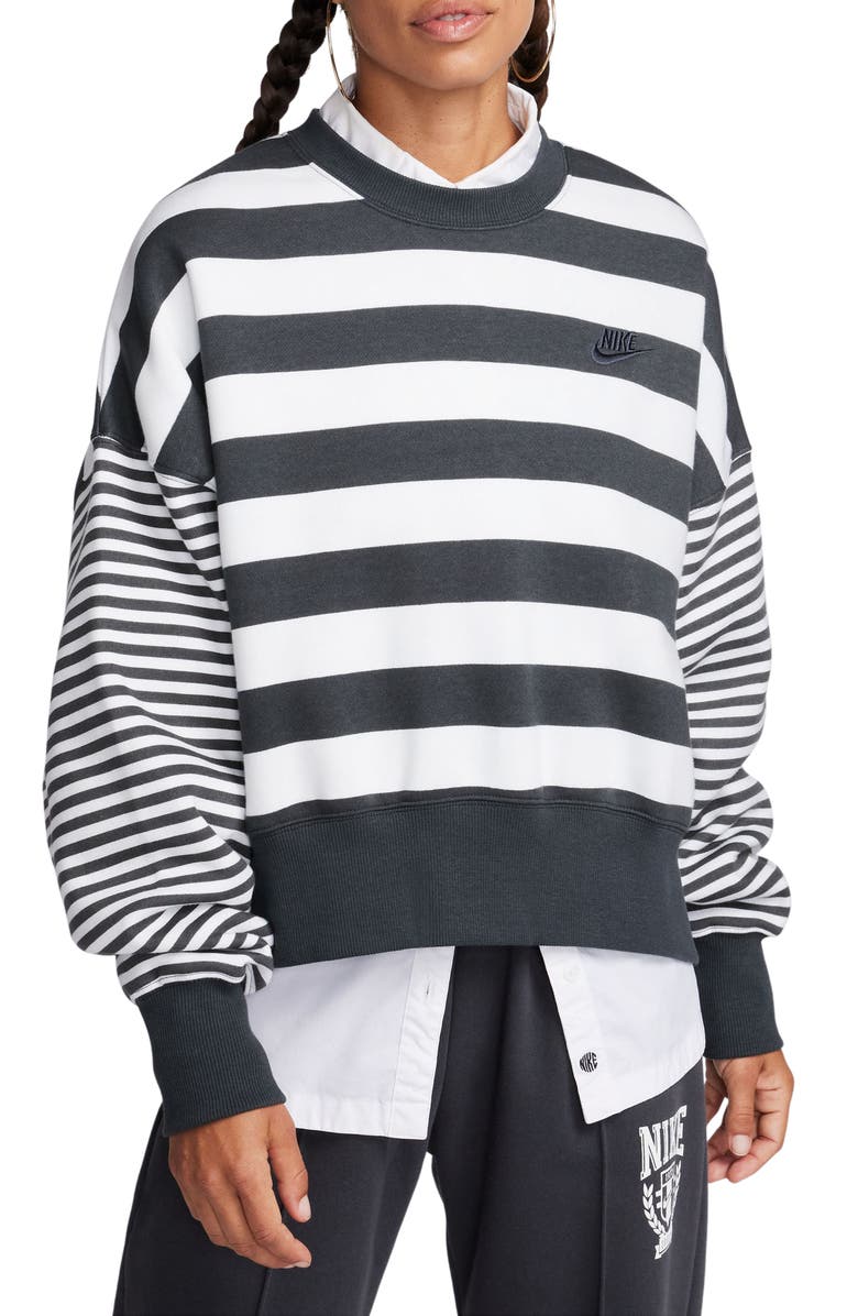 Nike Sportswear Phoenix Stripe Oversize Sweatshirt, Main, color,