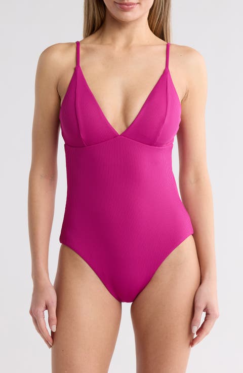 V-Neck Underbust One Piece Swimsuit