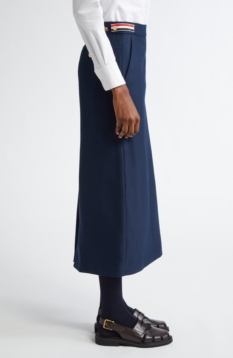 Thom Browne Tricolor Tab Wool Twill Pencil Skirt, Alternate, color,