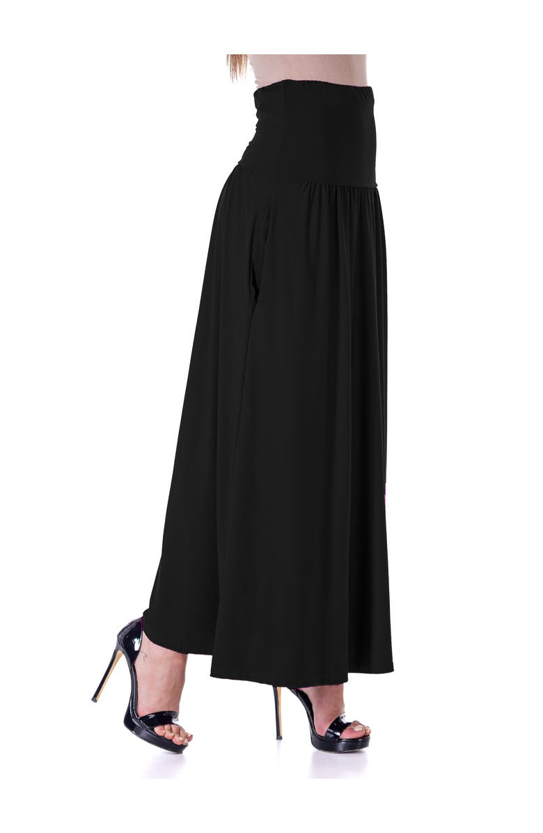 24seven Comfort Apparel Foldover Maxi Skirt With Pockets, Alternate, color, Black