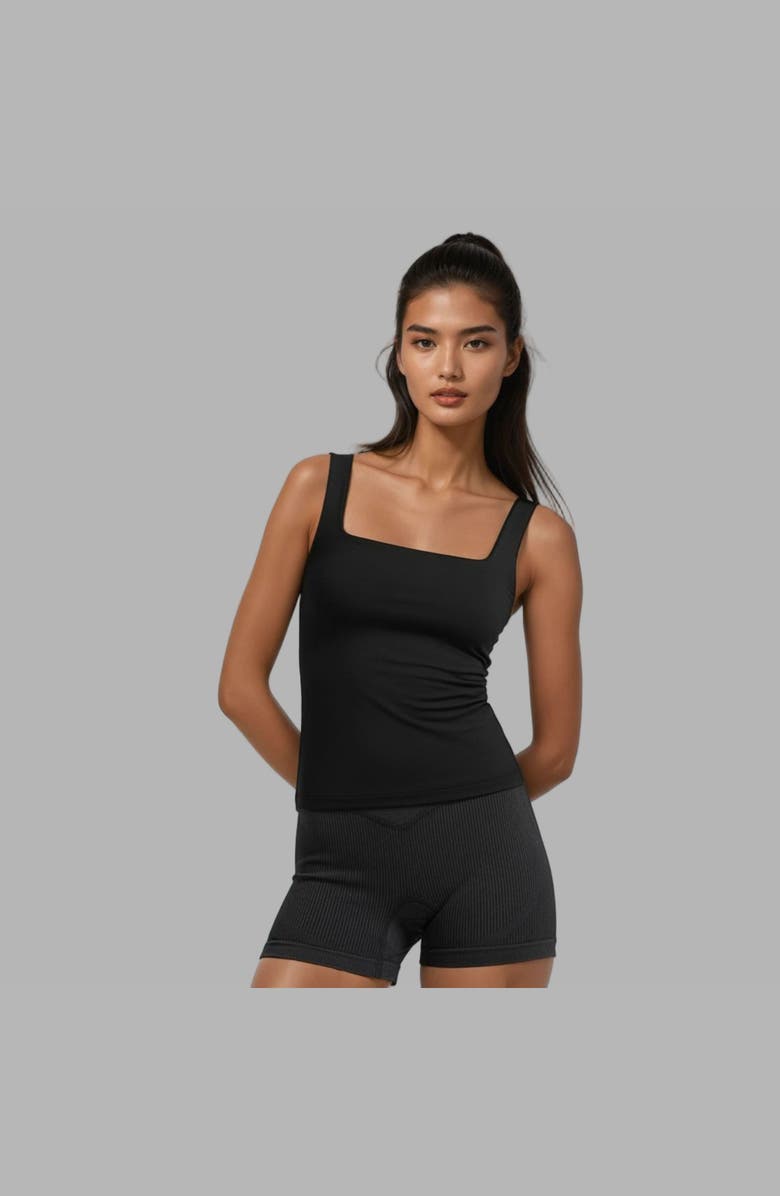 Blvck Tank Top with Built In Bra, Alternate, color, Black