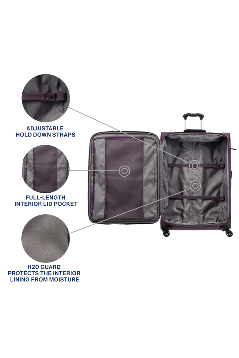 Tourlite Softside Expandable 29" Large Checked Spinner Luggage, Alternate, color, Deep Purple