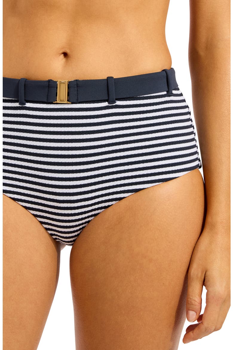 Hollywood Belted Hipster Bikini Bottoms, Alternate, color, TRUE NAVY