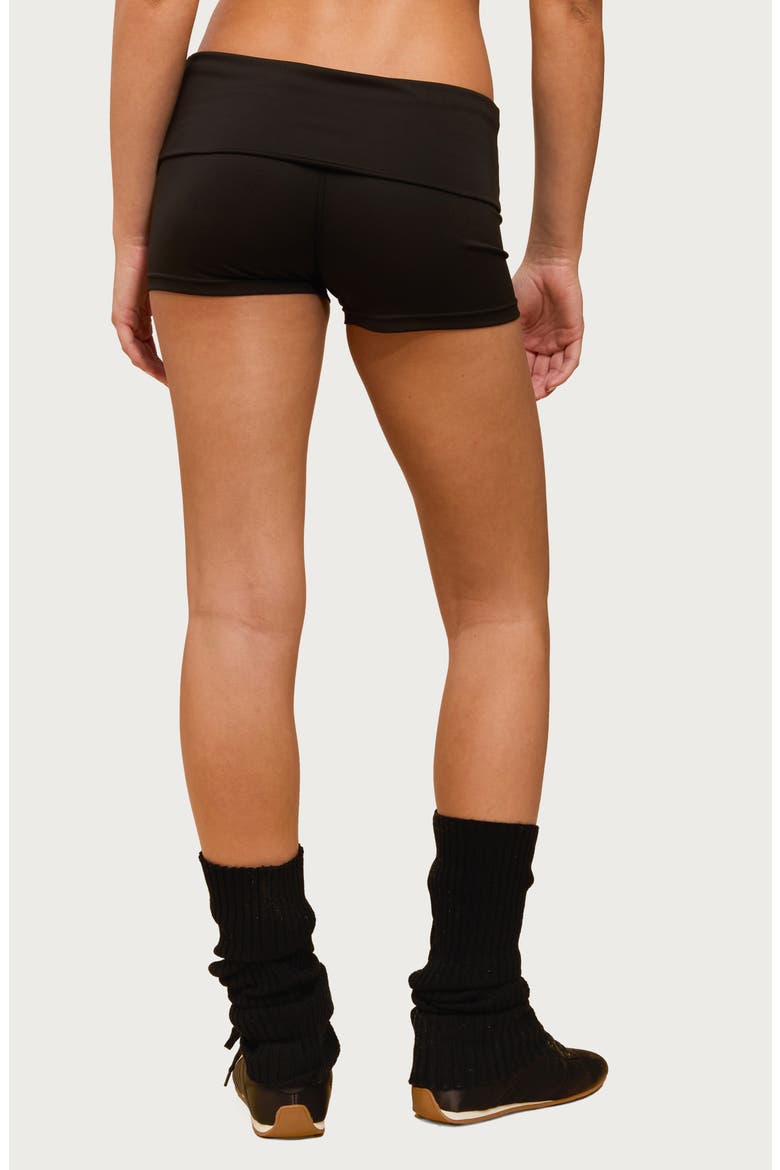 Soraia Foldover Bike Shorts, Alternate, color, BLACK