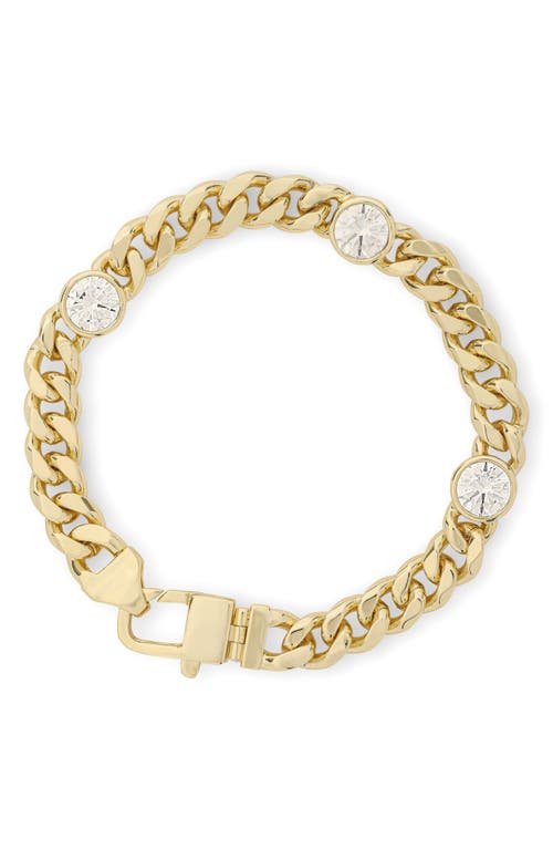 Melinda Maria Julian Loves Cubic Zirconia Chain Bracelet In Goldhite