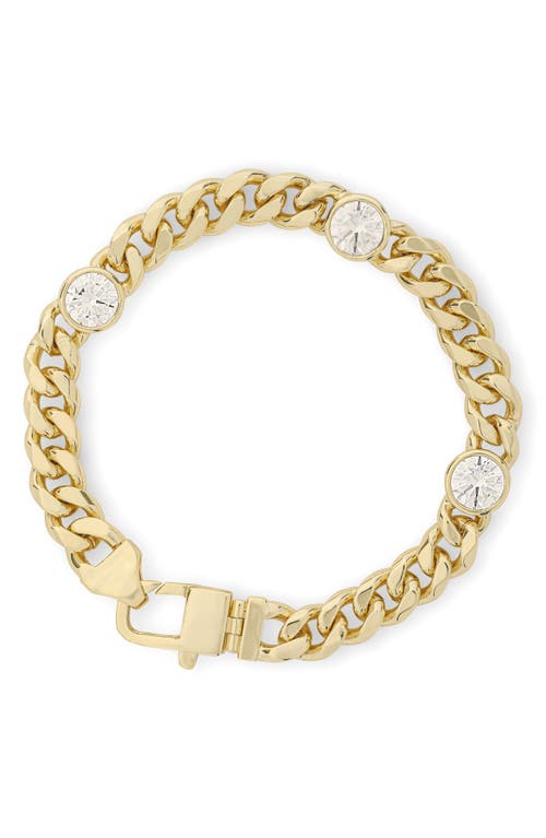 Melinda Maria Julian Loves Cubic Zirconia Chain Bracelet in Gold-White 