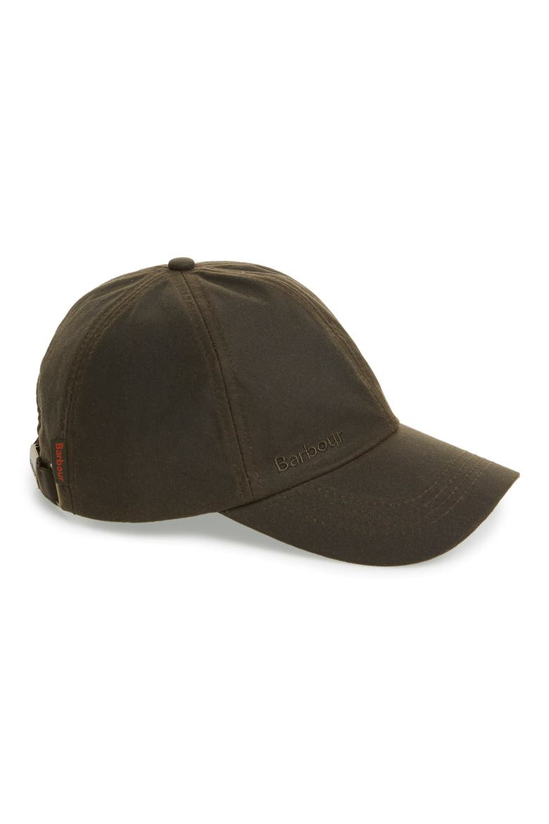 Waxed Cotton Baseball Cap, Alternate, color, OLIVE