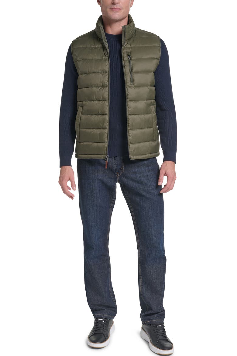 Quilted Zip Front Vest, Alternate, color, ARMY GREEN