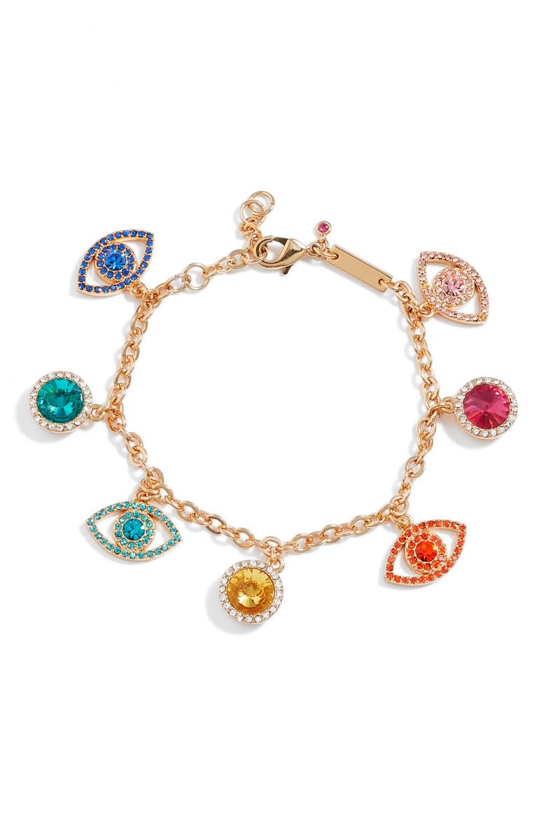 Evil Eye Charm Bracelet, Main, color, MULTI