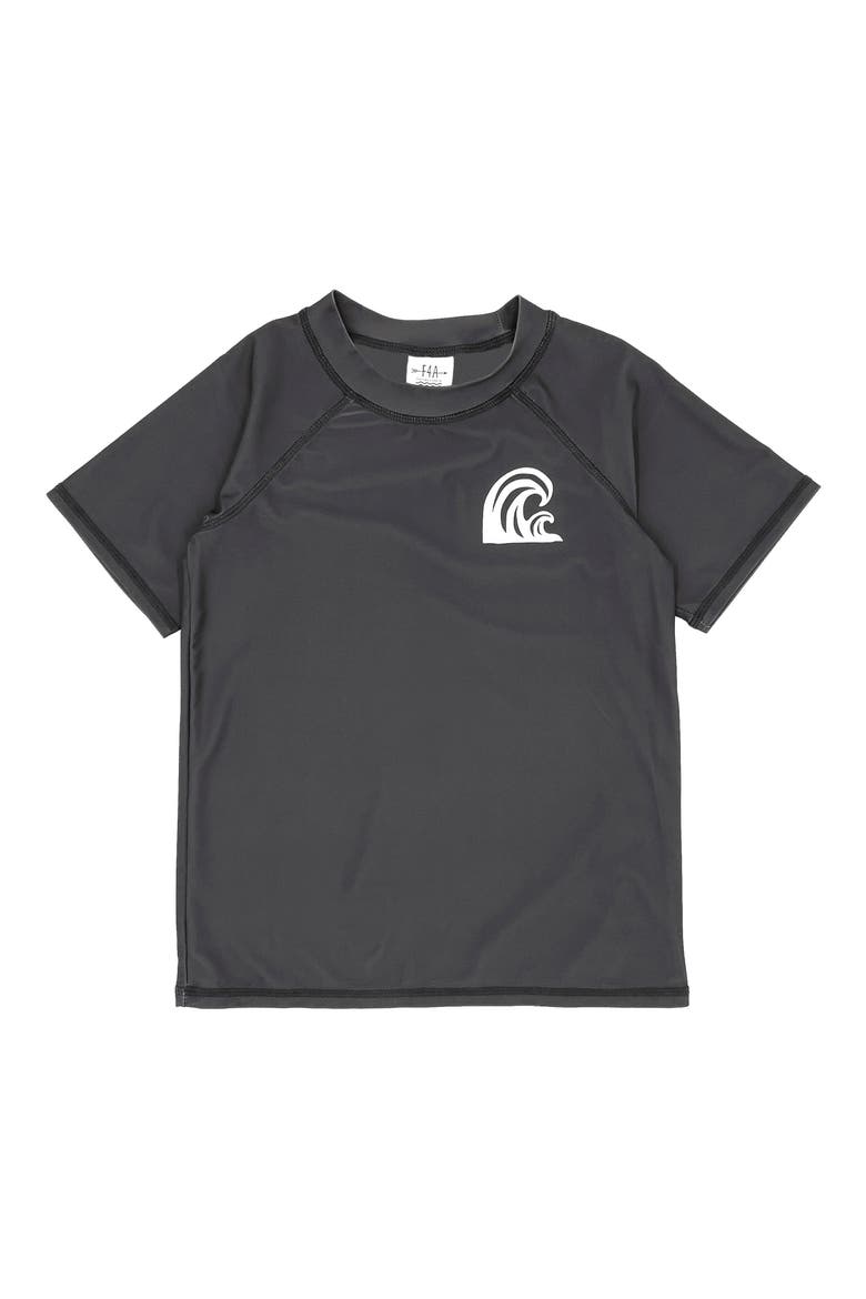 In the Barrel Short Sleeve Rashguard, Main, color, CHARCOAL