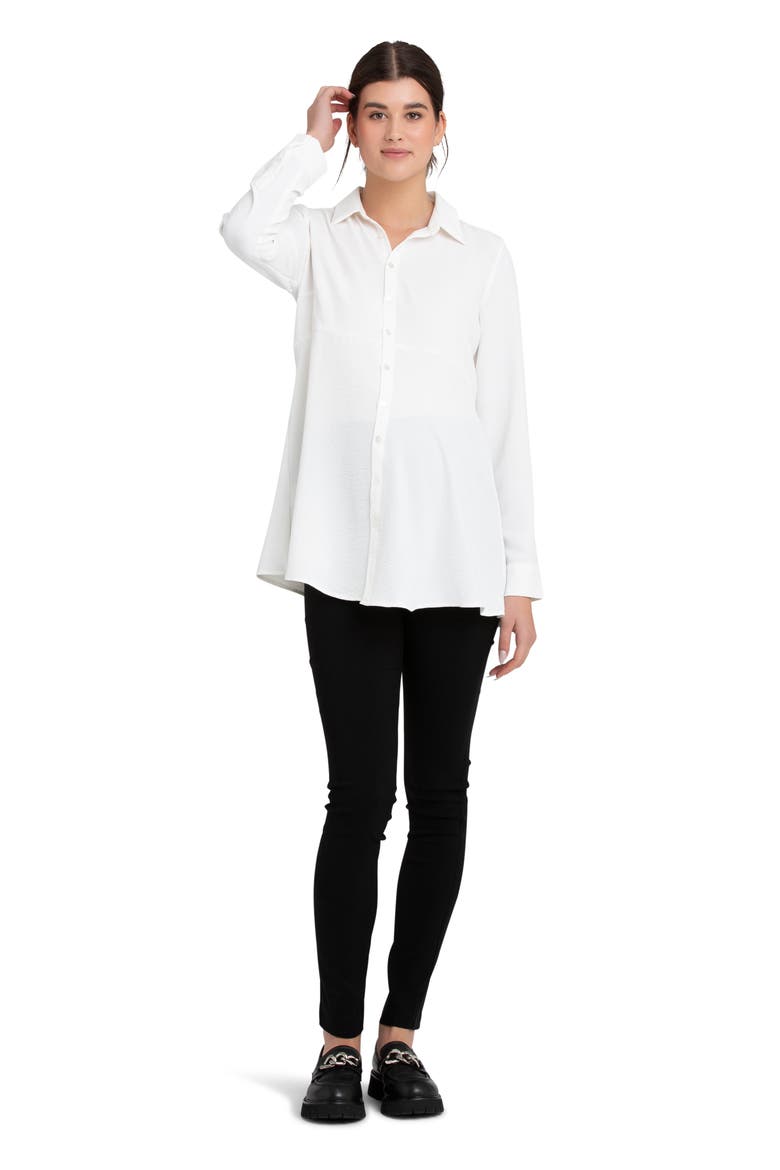 Tina Maternity/Nursing Peplum Shirt, Alternate, color, WHITE