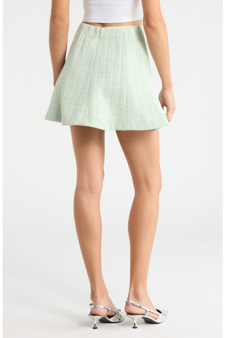 Kiona Metallic Tweed Miniskirt, Alternate, color, MINT
