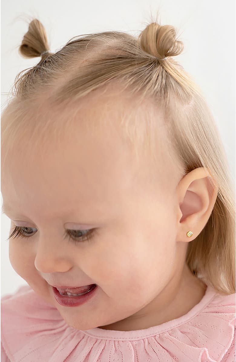 In Season Jewelry 14k Radiant Setting Cubic Zirconia Earrings, Alternate, color, Gold