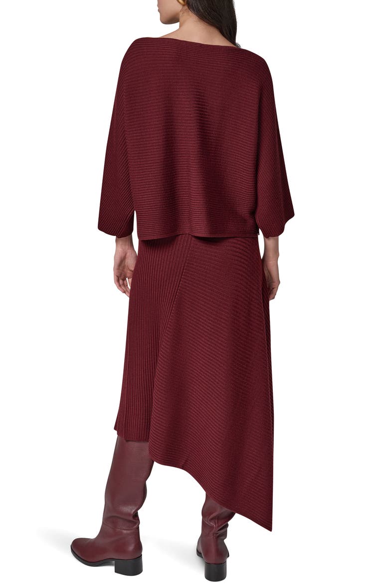 Folded Neck Merino Wool Sweater, Alternate, color, BLACK CHERRY