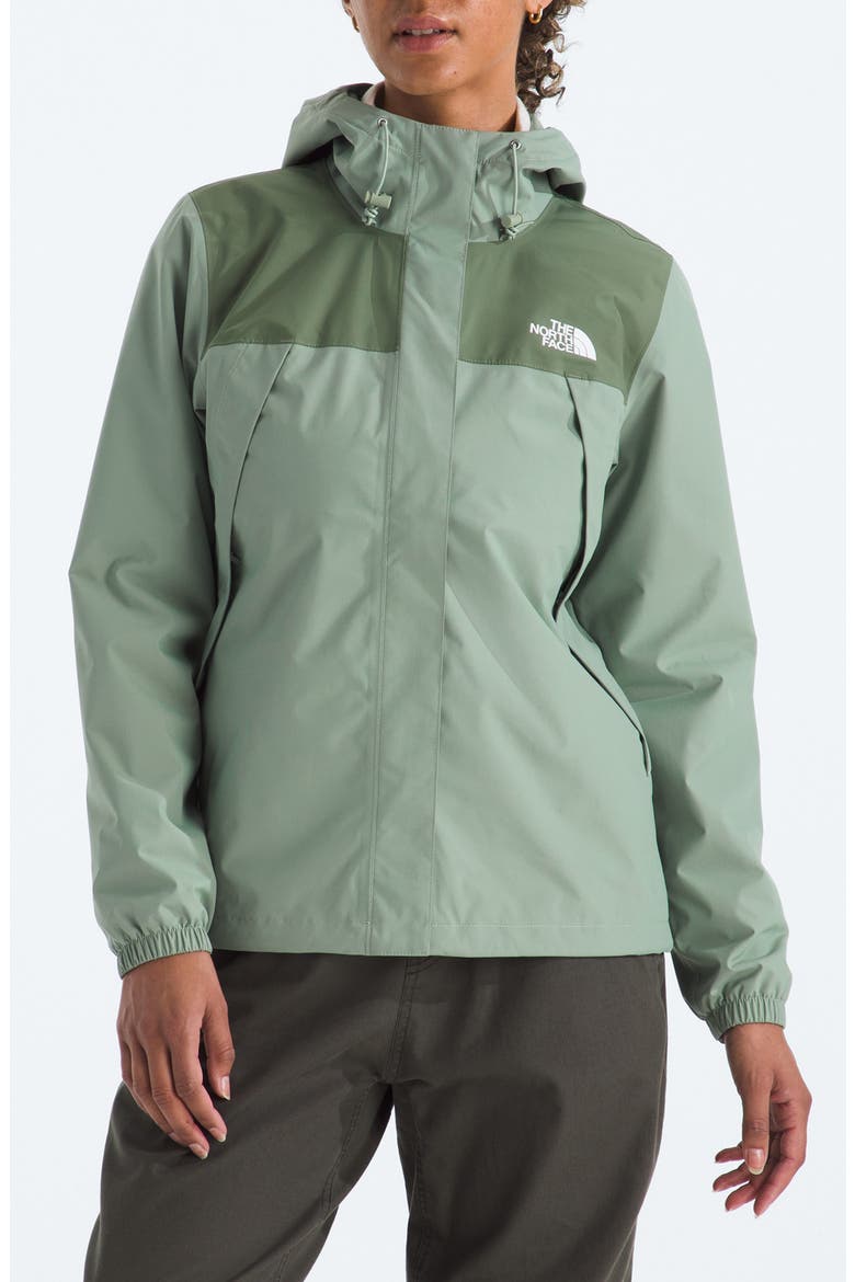 Antora Waterproof Hooded Rain Jacket, Main, color, SLATE MOSS/ BARK MIST