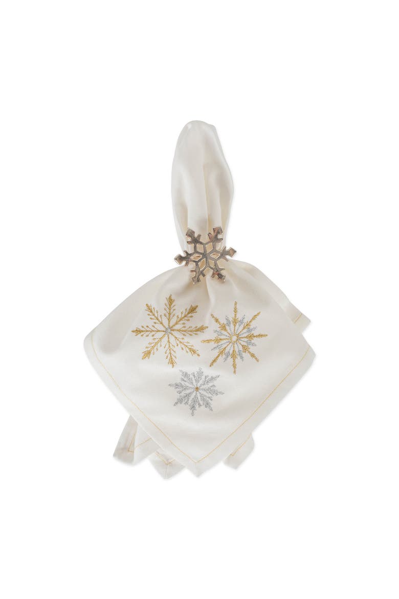 Sparkle Snowflakes Embroidered Napkin Set/6, Alternate, color, Sparkle Snowflakes