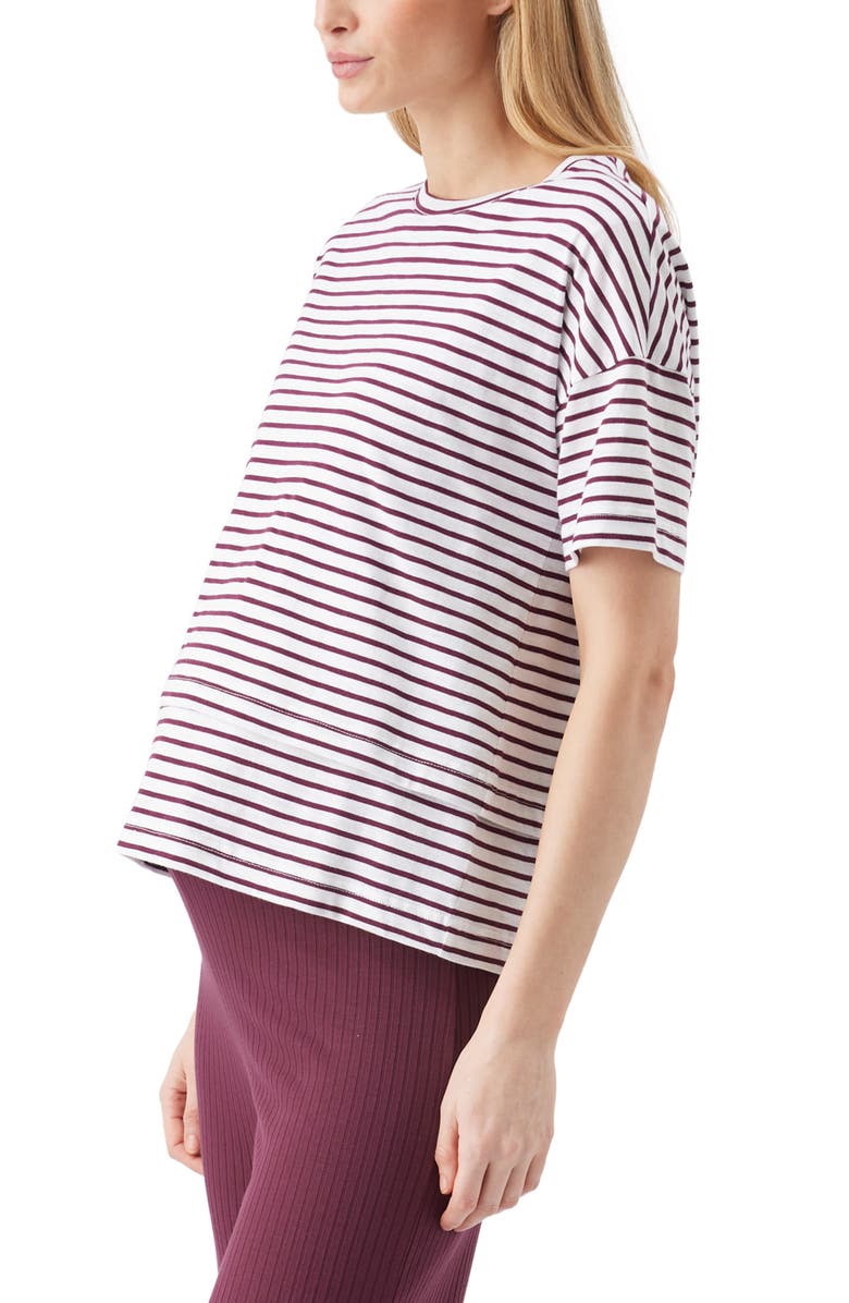 Ripe Maternity Claudette Nursing Tee, Alternate, color, White / Maroon