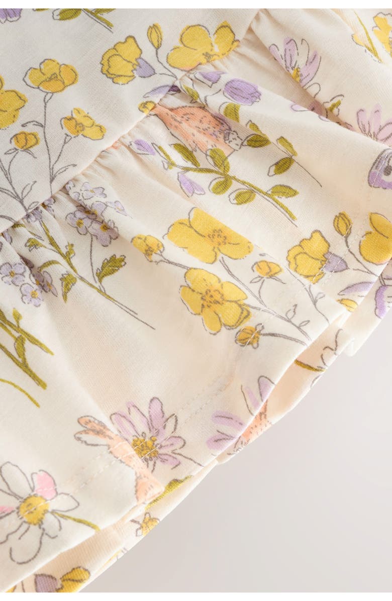 NEXT Kids' Ditsy Frill Floral Cotton T-Shirt, Alternate, color, Neutral