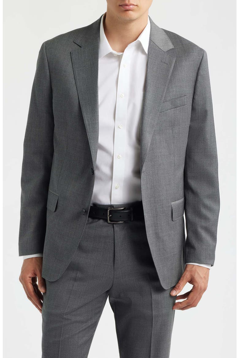 Jetsetter Standard Fit Grey Stretch Wool Suit Jacket, Main, color, GREY