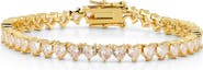 CHLOE AND MADISON Cubic Zirconia Heart Tennis Bracelet